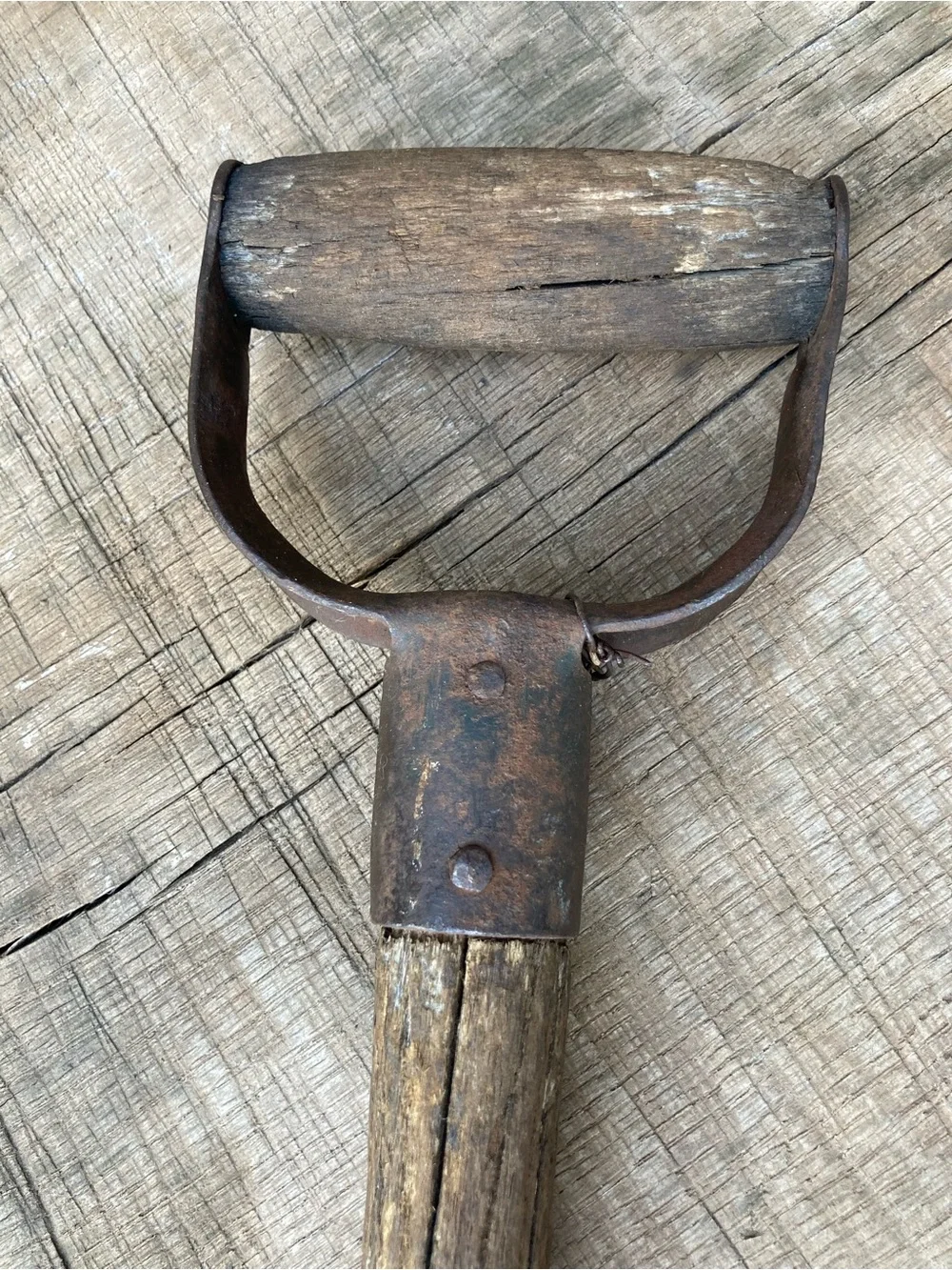 Vintage Hay Cutter Tool Metal and Wood